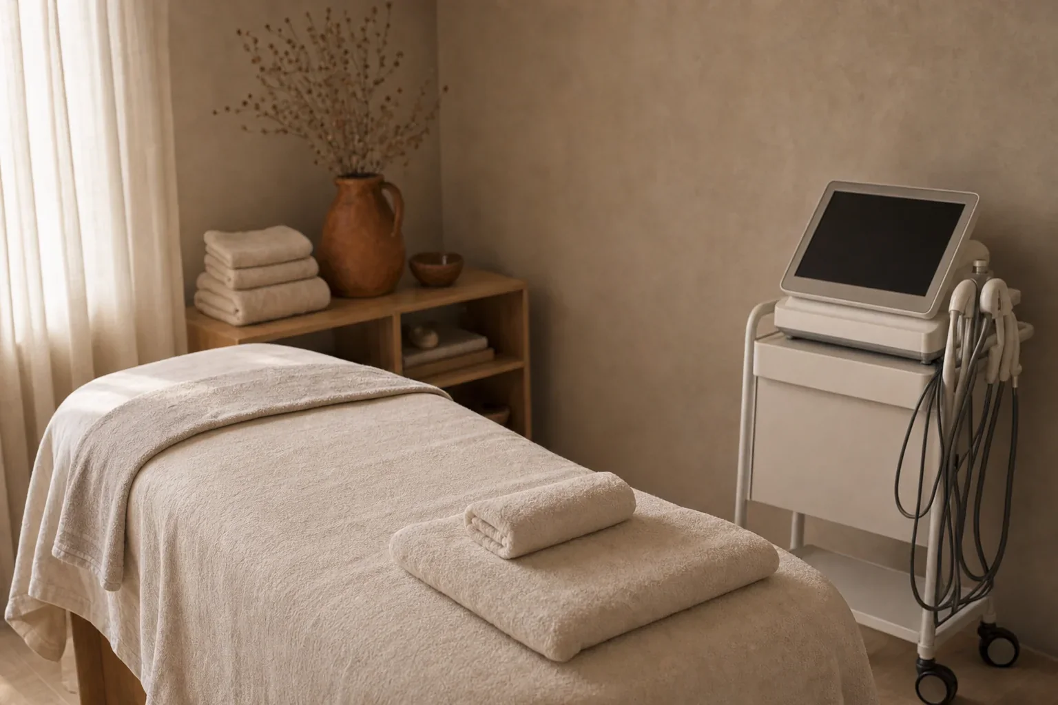 The treatment room and trolley at HQ Aesthetics in Melville, Perth