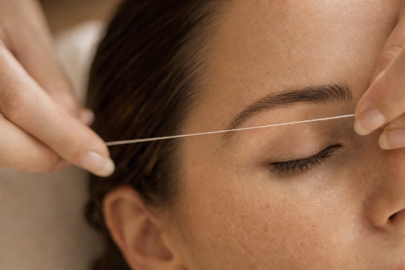 Mapping the brow shape before lamination at HQ Aesthetics in Melville, Perth