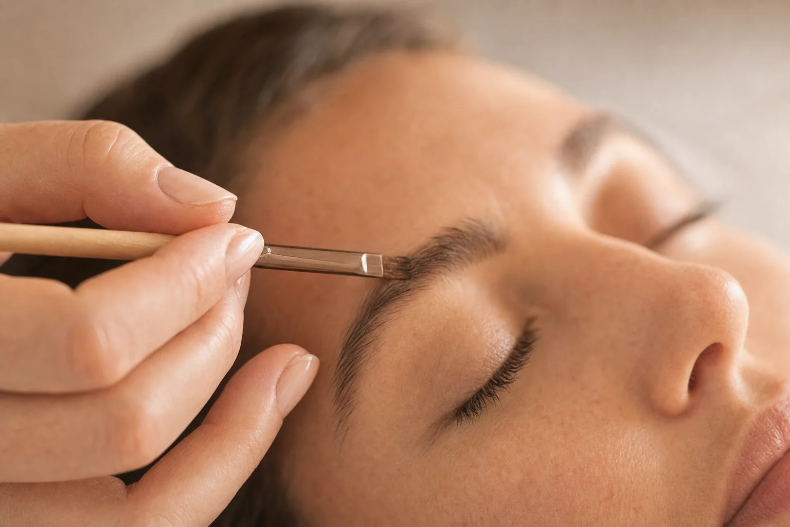 Brow tint being applied at HQ Aesthetics in Melville, Perth