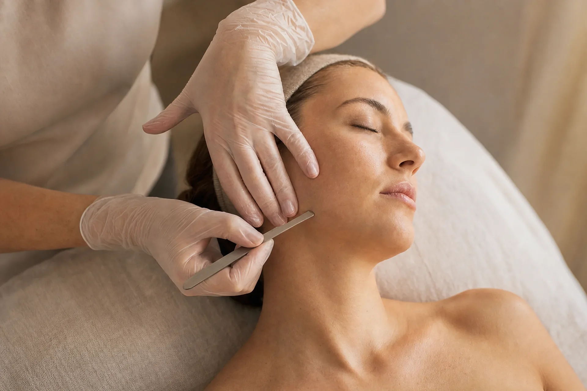 Dermaplaning in progress at HQ Aesthetics in Melville, Perth
