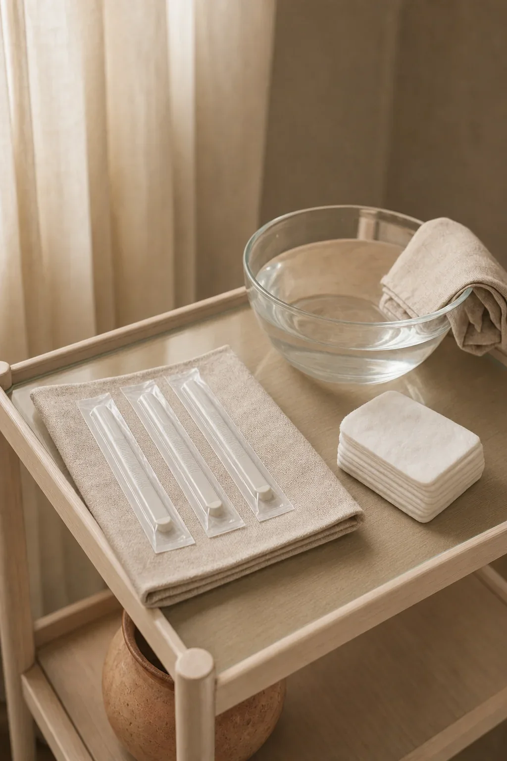 Sealed single use blades and cotton laid out at HQ Aesthetics in Melville, Perth